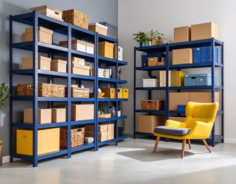 Storage lockers inside All Access Storage Parksville facility with natural light and organized shelving.